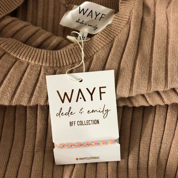 Wayf x BFF Hollie midi sweater dress tan - Medium - Picture 11 of 13